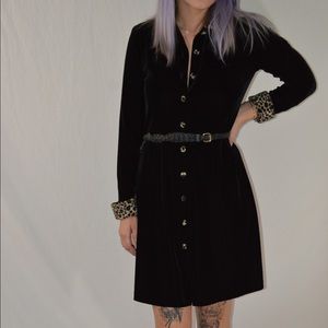 Black and Cheetah Print Dress